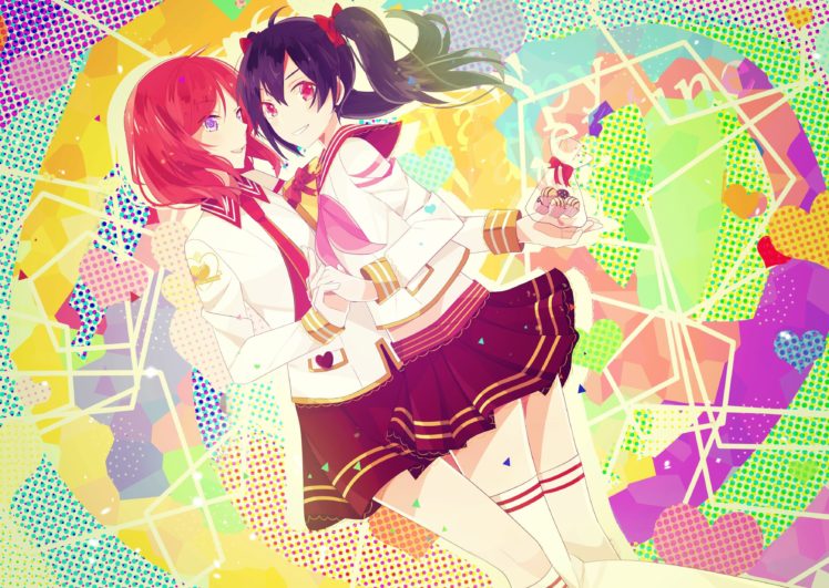 anime, Love Live!, Colorful, Nishikino Maki, Yazawa Nico HD Wallpaper Desktop Background