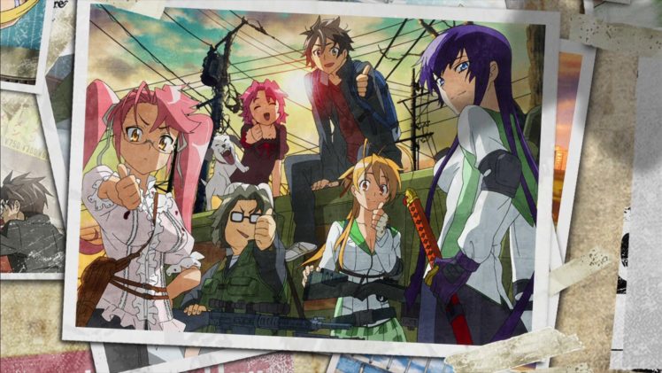Highschool of the Dead, Anime, Busujima Saeko, Kouta Hirano, Komuro Takashi, Alice Maresato, Miyamoto Rei, Takagi Saya HD Wallpaper Desktop Background