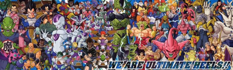 anime, Dragon Ball, Vegeta, Majin Buu, Android 17, Android 18, Super Saiyan, Frieza, Cell (character) HD Wallpaper Desktop Background