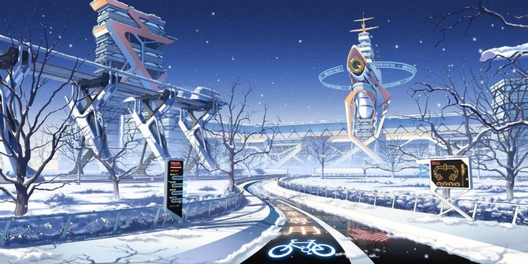 seasons, Winter, Futuristic, Japan, Culture Japan HD Wallpaper Desktop Background