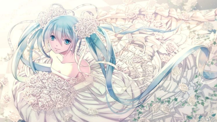 anime girls, Weddings, Long hair HD Wallpaper Desktop Background