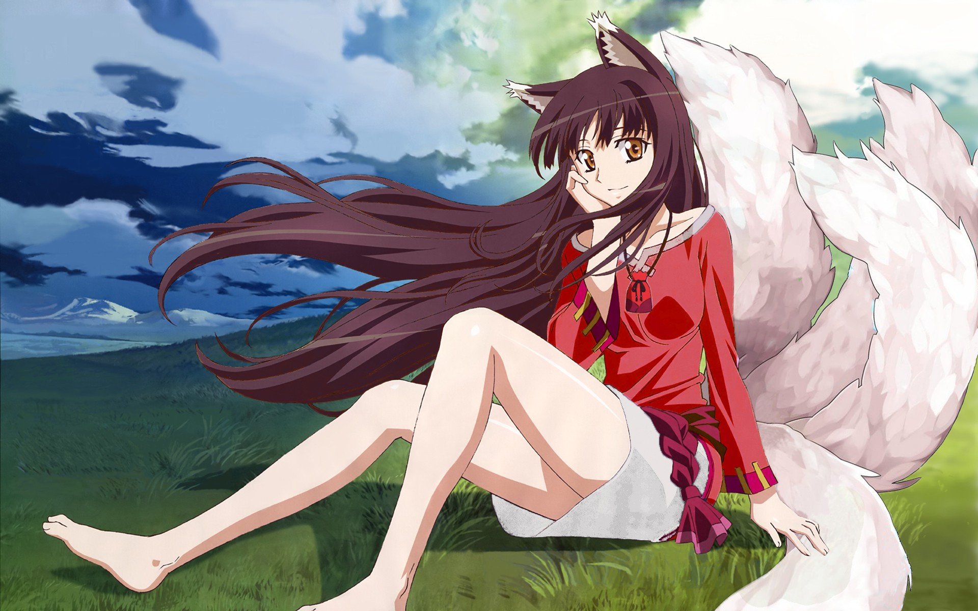 anime, Anime girls, Wolf girls, Ahri, Adobe Photoshop Wallpaper