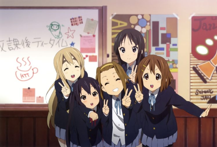 anime girls, K ON!, Nakano Azusa, Tsumugi Kotobuki, Akiyama Mio, Tainaka Ritsu HD Wallpaper Desktop Background