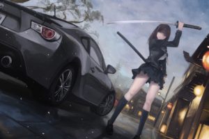 anime girls, Car