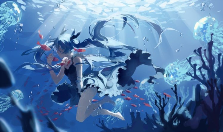 anime, Vocaloid, Hatsune Miku, Water HD Wallpaper Desktop Background
