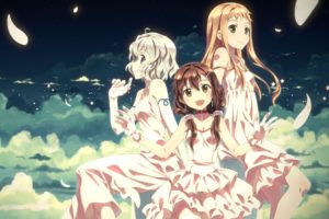 anime, Anime girls, White dress