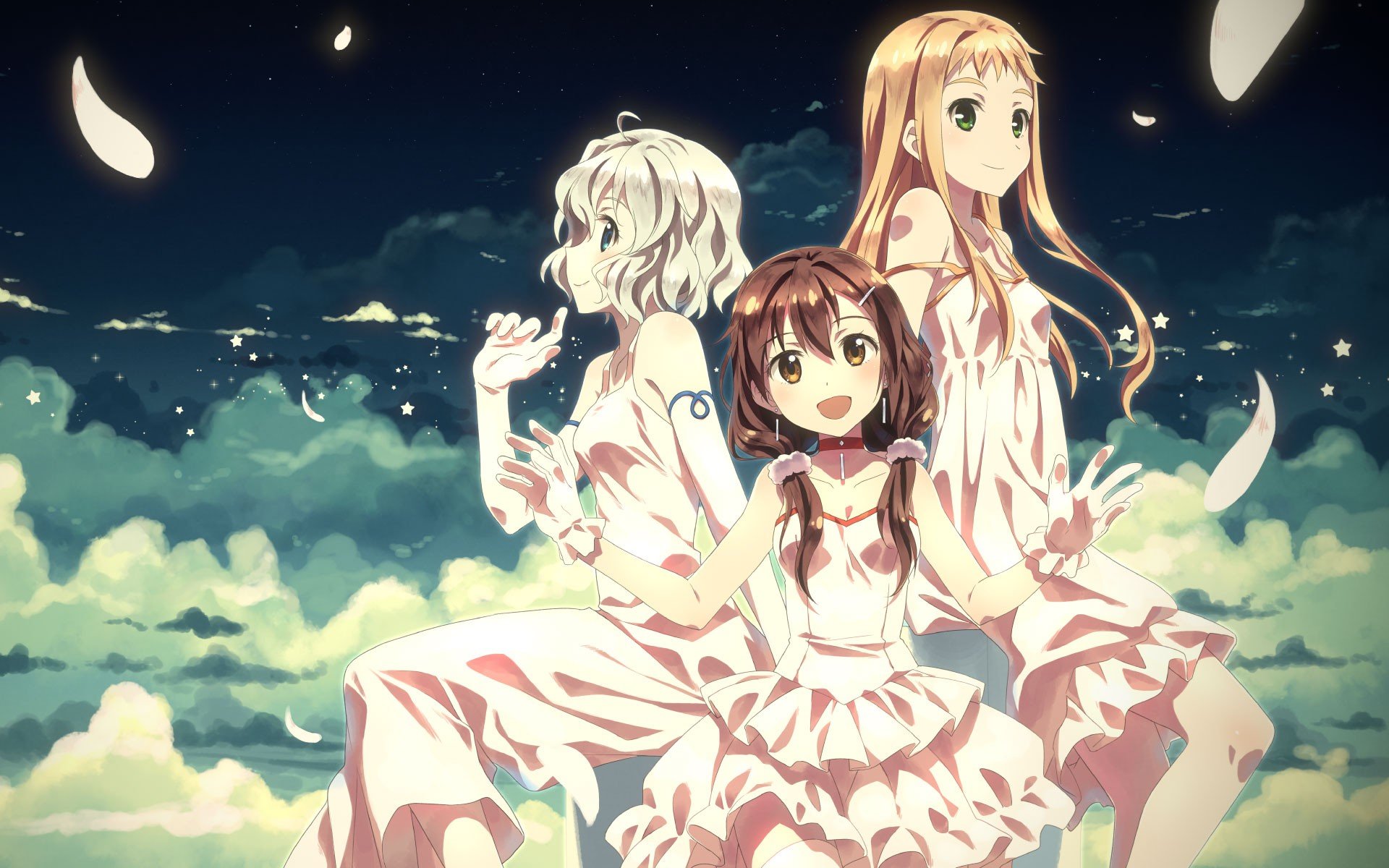 anime, Anime girls, White dress Wallpaper