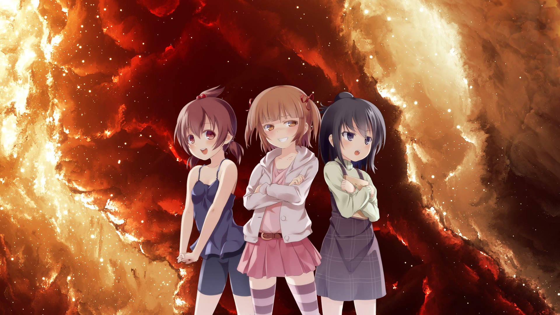 Mitsudomoe, Anime girls, Anime Wallpaper