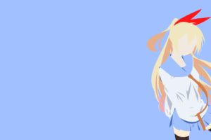 Kirisaki Chitoge, Minimalism, Anime girls, Blonde, School uniform, Skirt, Nisekoi, Simple background, Simple, Anime vectors, Vectors, Thigh highs