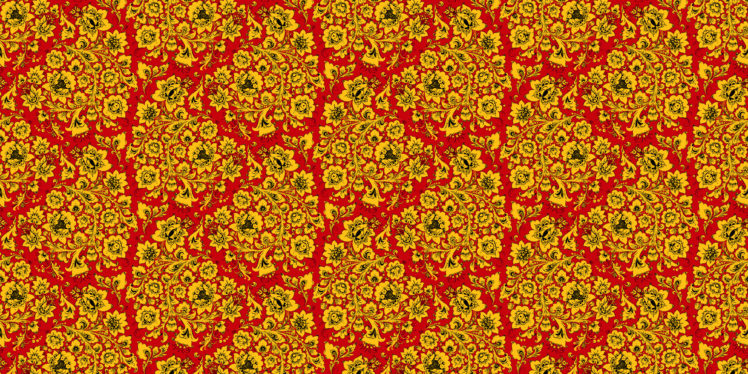 yellow, Khokhloma, Red HD Wallpaper Desktop Background