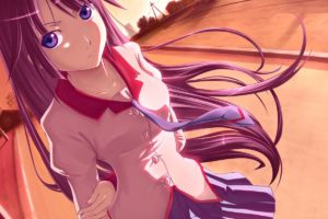 anime, Anime girls, Senjougahara Hitagi, Schoolgirls