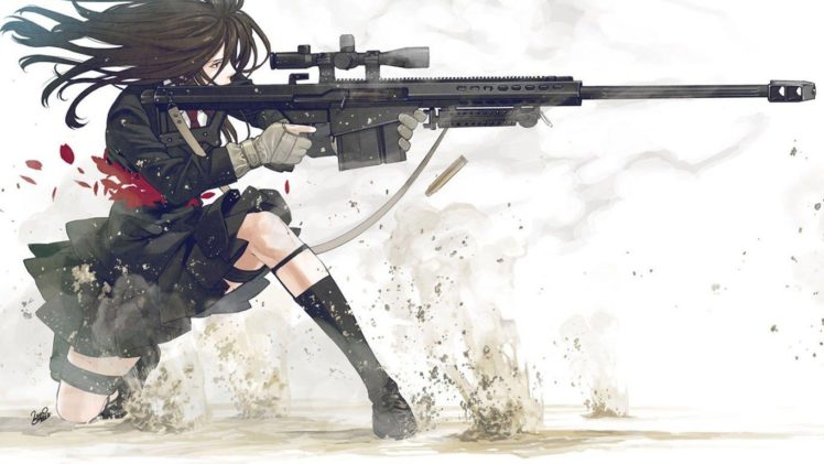 anime, M82A1, Gun, Anime girls HD Wallpaper Desktop Background