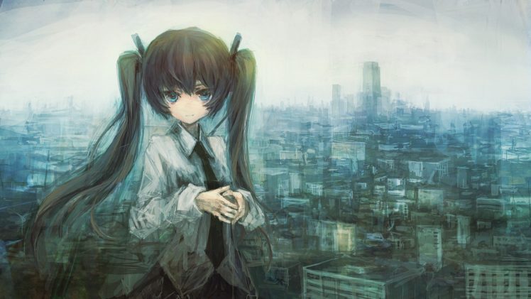 anime, Anime girls, Twintails, Blue eyes, Op center HD Wallpaper Desktop Background