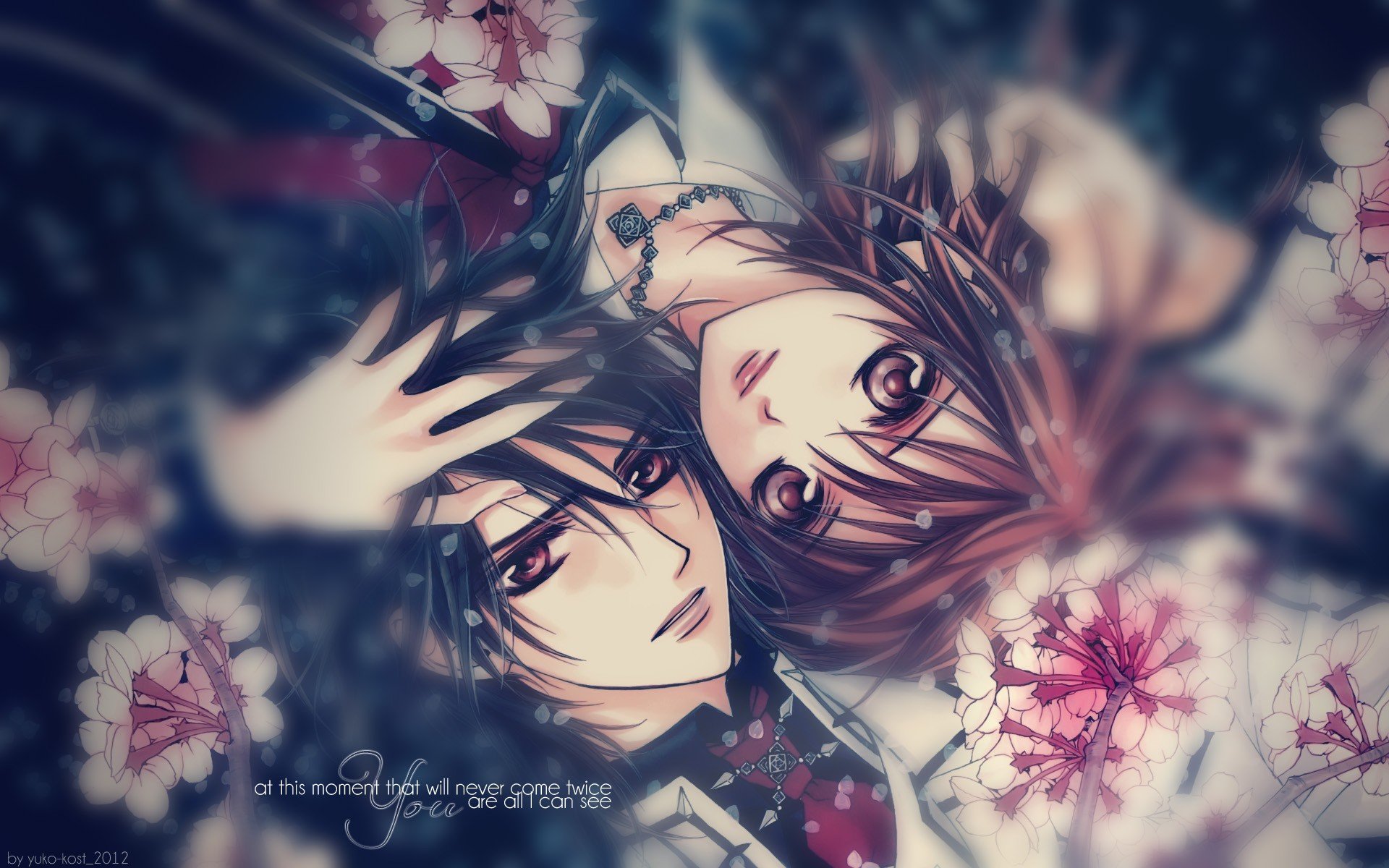 anime, Vampire Knight, Text, Flowers Wallpaper