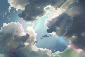 anime, The Garden of Words, Rainbows, Clouds