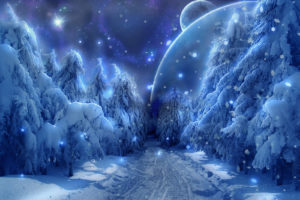 winter, Snow, Fantasy, Art, Alien, Landscapes