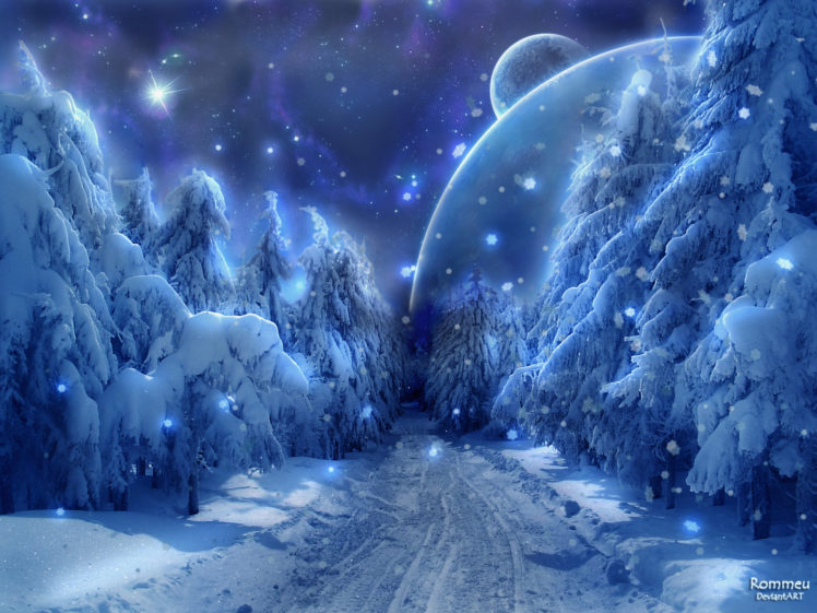 winter, Snow, Fantasy, Art, Alien, Landscapes HD Wallpaper Desktop Background