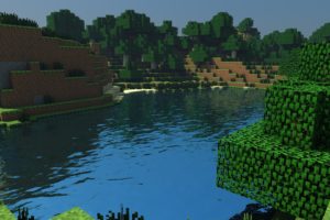 water, Sand, Trees, Forests, Dirt, Minecraft, Cinema, 4d, Tapeta