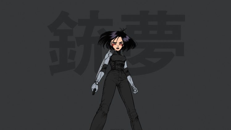 Yukito Kishiro, Battle Angel Alita, GUNNM, Gally, Alita, Short hair, Weapon, Cyborg, Warrior, Anime girls, Anime, Manga HD Wallpaper Desktop Background