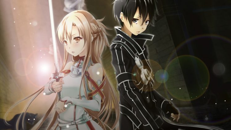 Sword Art Online, Yuuki Asuna, Kirigaya Kazuto, Anime HD Wallpaper Desktop Background
