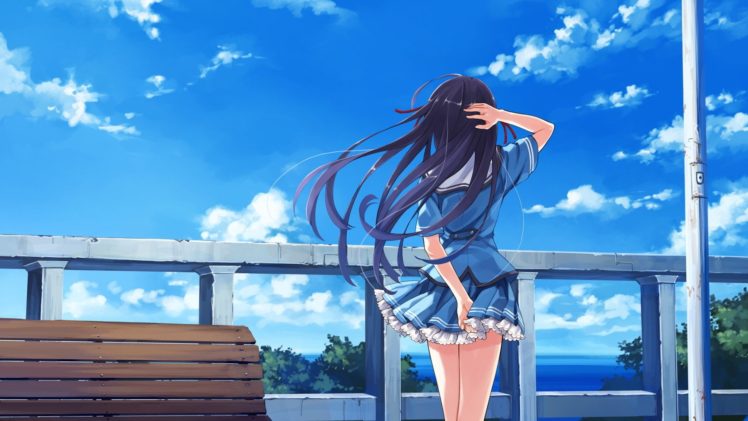 anime girls, Deep Blue Sky  Pure White Wings, Koga Sayoko, Visual novel HD Wallpaper Desktop Background