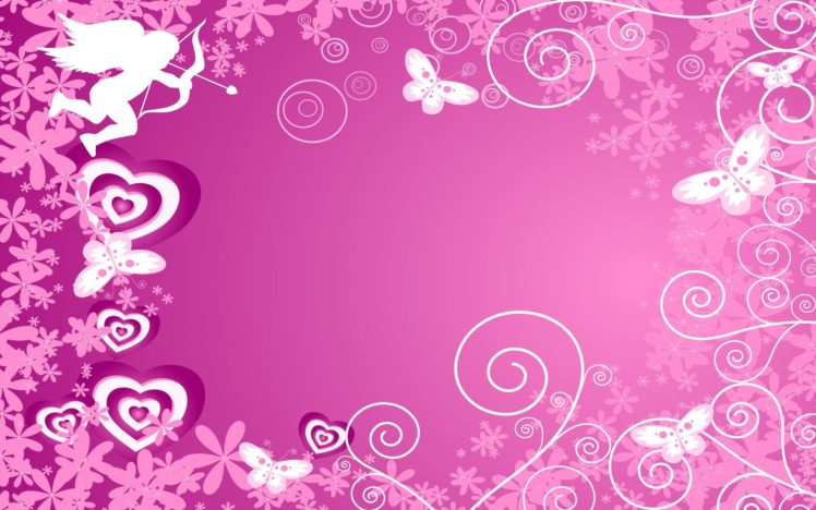 pink, Vectors, Stencil, Artwork, Hearts HD Wallpaper Desktop Background