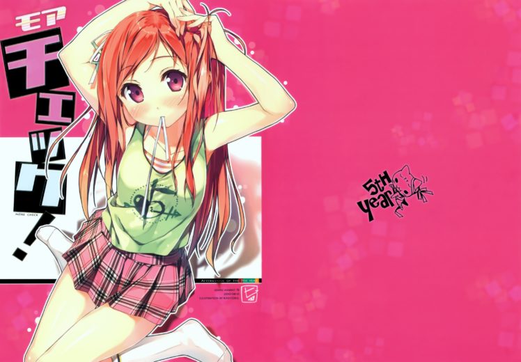 anime girls, Skirt, Long hair, Socks HD Wallpaper Desktop Background