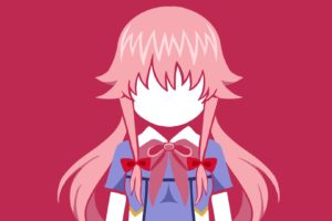 Mirai Nikki, Gasai Yuno, Anime, Yandere, Anime girls, Anime vectors, Minimalism