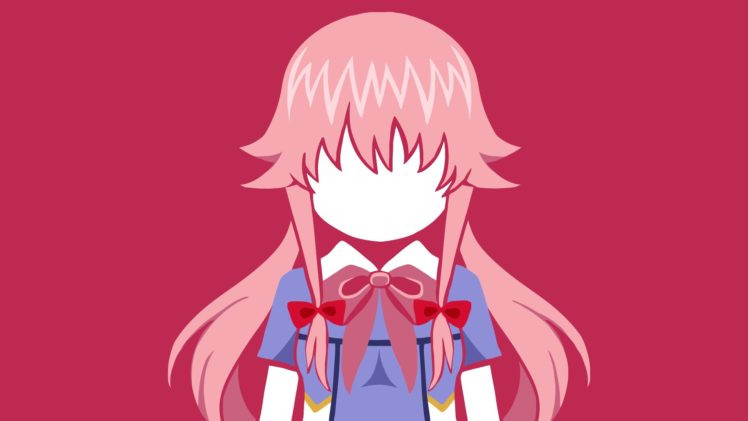 Mirai Nikki, Gasai Yuno, Anime, Yandere, Anime girls, Anime vectors, Minimalism HD Wallpaper Desktop Background