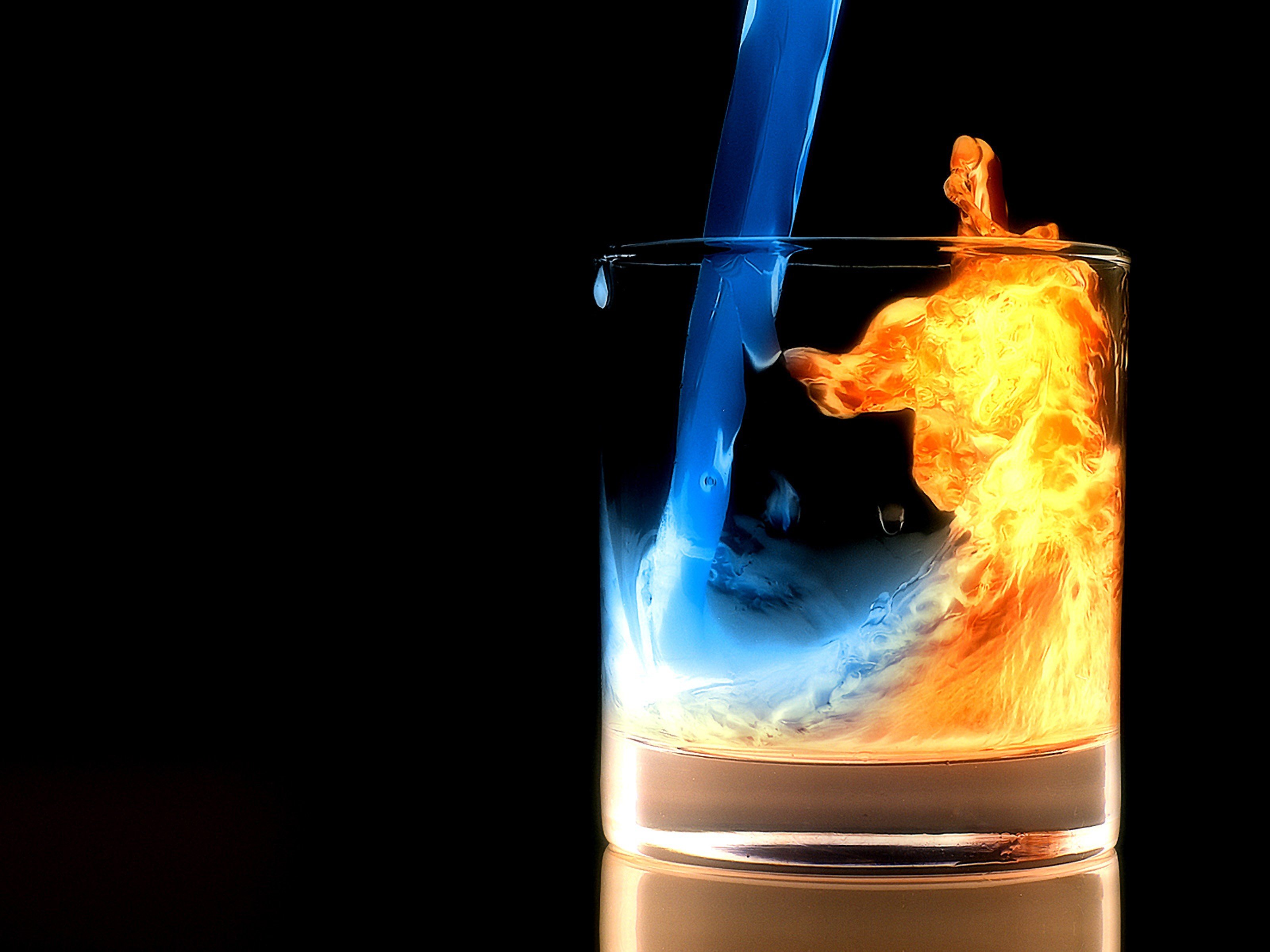 fire, Glass, Black, Background Wallpaper