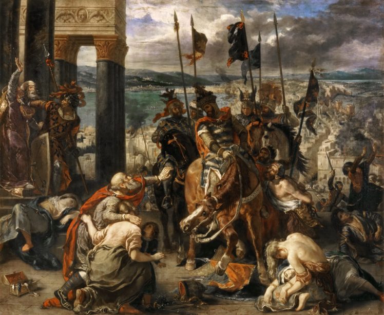 eugene, Delacroix, Capture, Of, Constantinople, By, The, Crusaders, Painting, Warrior, Art HD Wallpaper Desktop Background