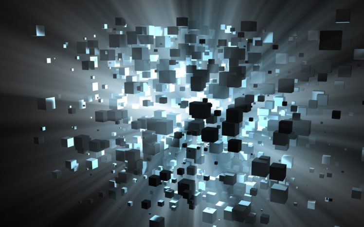 abstract, Explosions, Cubes HD Wallpaper Desktop Background
