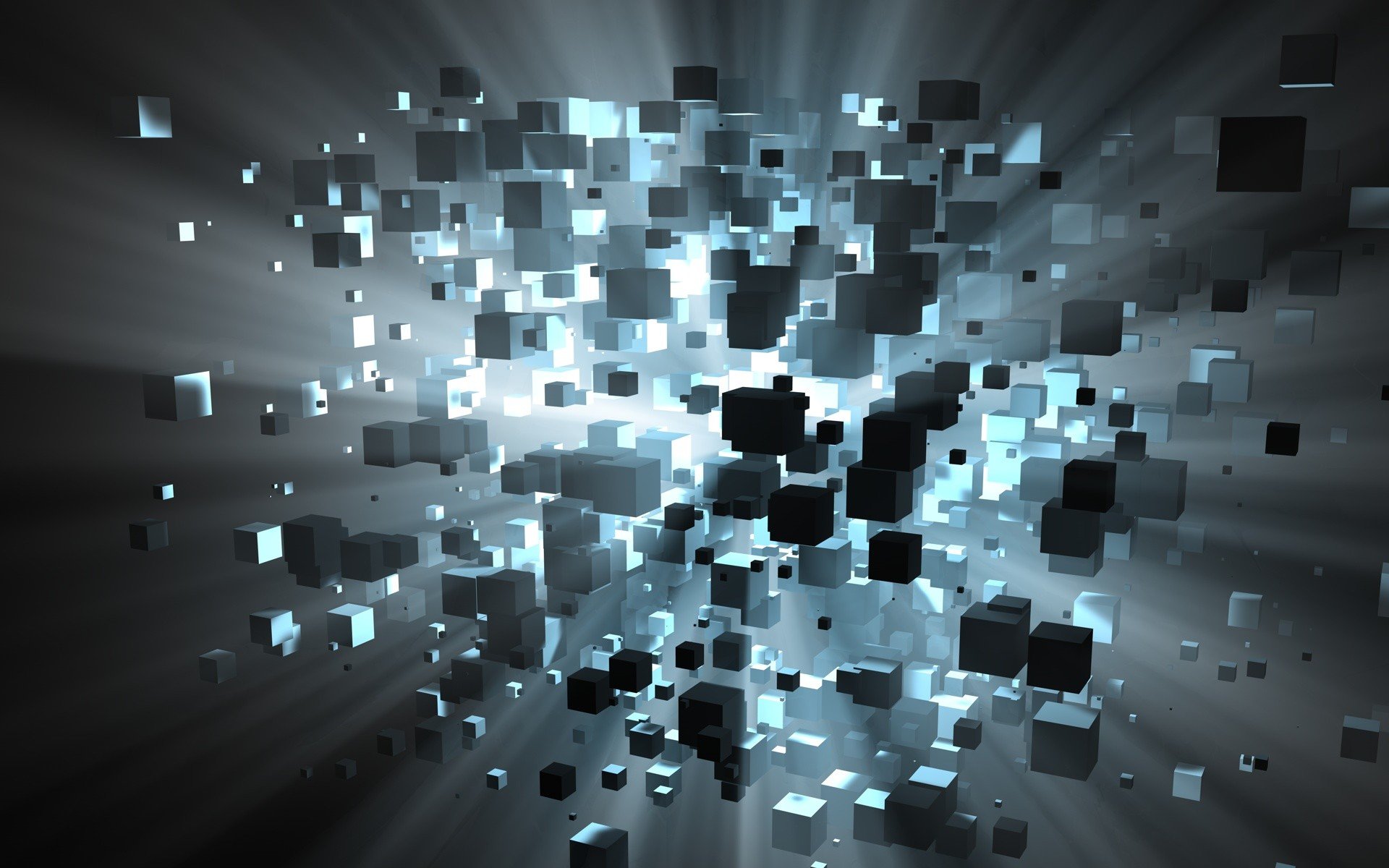 abstract, Explosions, Cubes Wallpaper