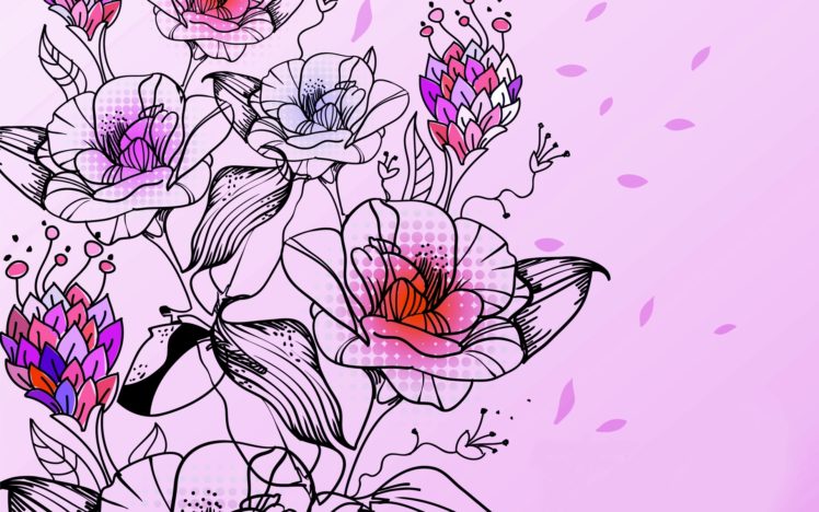abstract, Vector, Print, Nature, Flowers, Art, Artistic, Color, Bright, Contrast, Petals HD Wallpaper Desktop Background