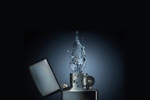 water, Flames, Fire, Zippo, Lighters, Black, Background