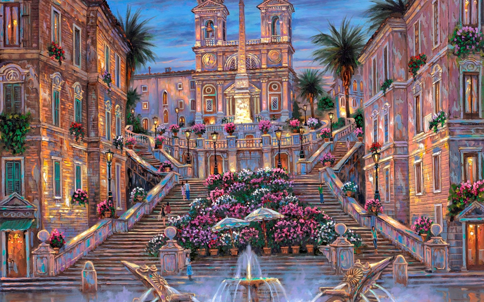 robert, Finale, Rome, Spanish, Steps, Paintings, Detail, Place, Italy, Flowers, Architecture, Buildings, Cathedral, Church, Color, Art, Artistic, Sky, Clouds, Stairs, Window, Statue, Trees, Fountain, Water Wallpaper