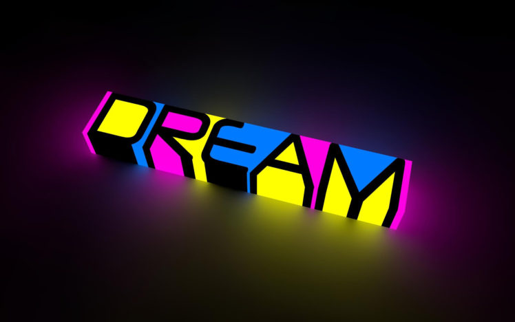 abstract, Dream, Color, Neon, Bright, Words, Letters, Motivational, Inspiration, Text, Statement HD Wallpaper Desktop Background
