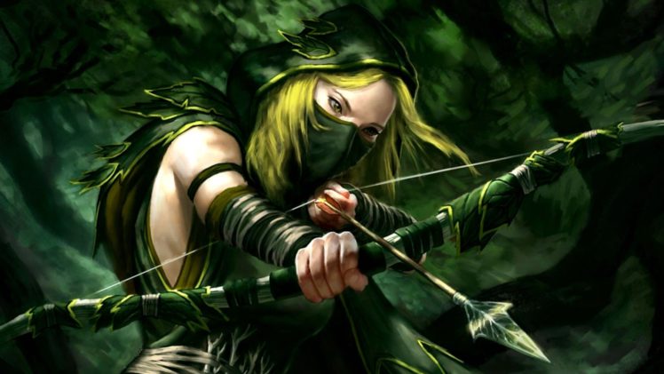 warrior, Archer, Weapon, Girl, Blond HD Wallpaper Desktop Background