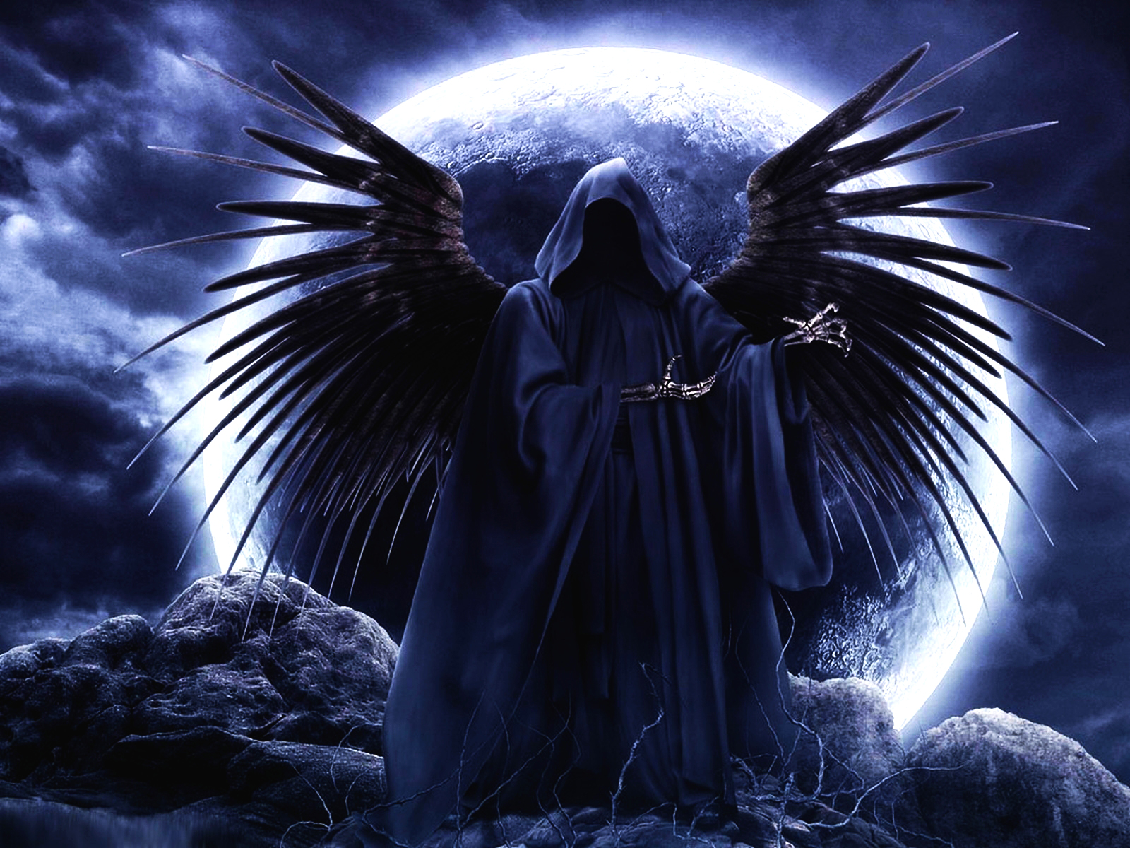 dark, Grim, Reaper, Wings, Death, Skeleton, Horror, Scary