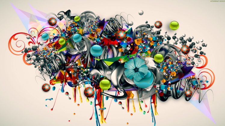 graffiti, Art, 3d, Color, Psychedelic, Flowers, Urban HD Wallpaper Desktop Background