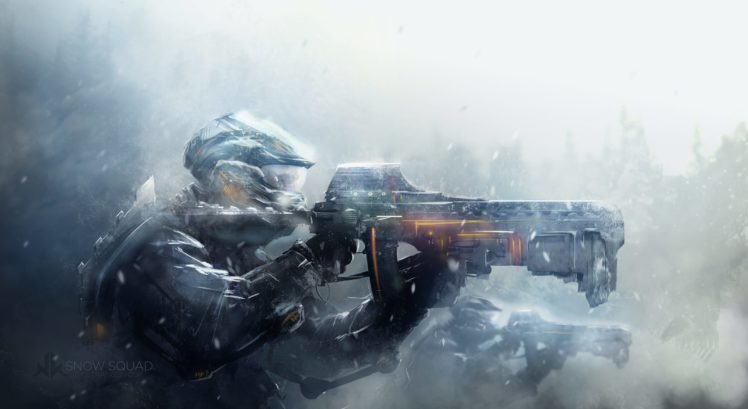 soldiers, War, Blizzard, Snow, Art, Warrior, Armor, Weapon, Gun HD Wallpaper Desktop Background
