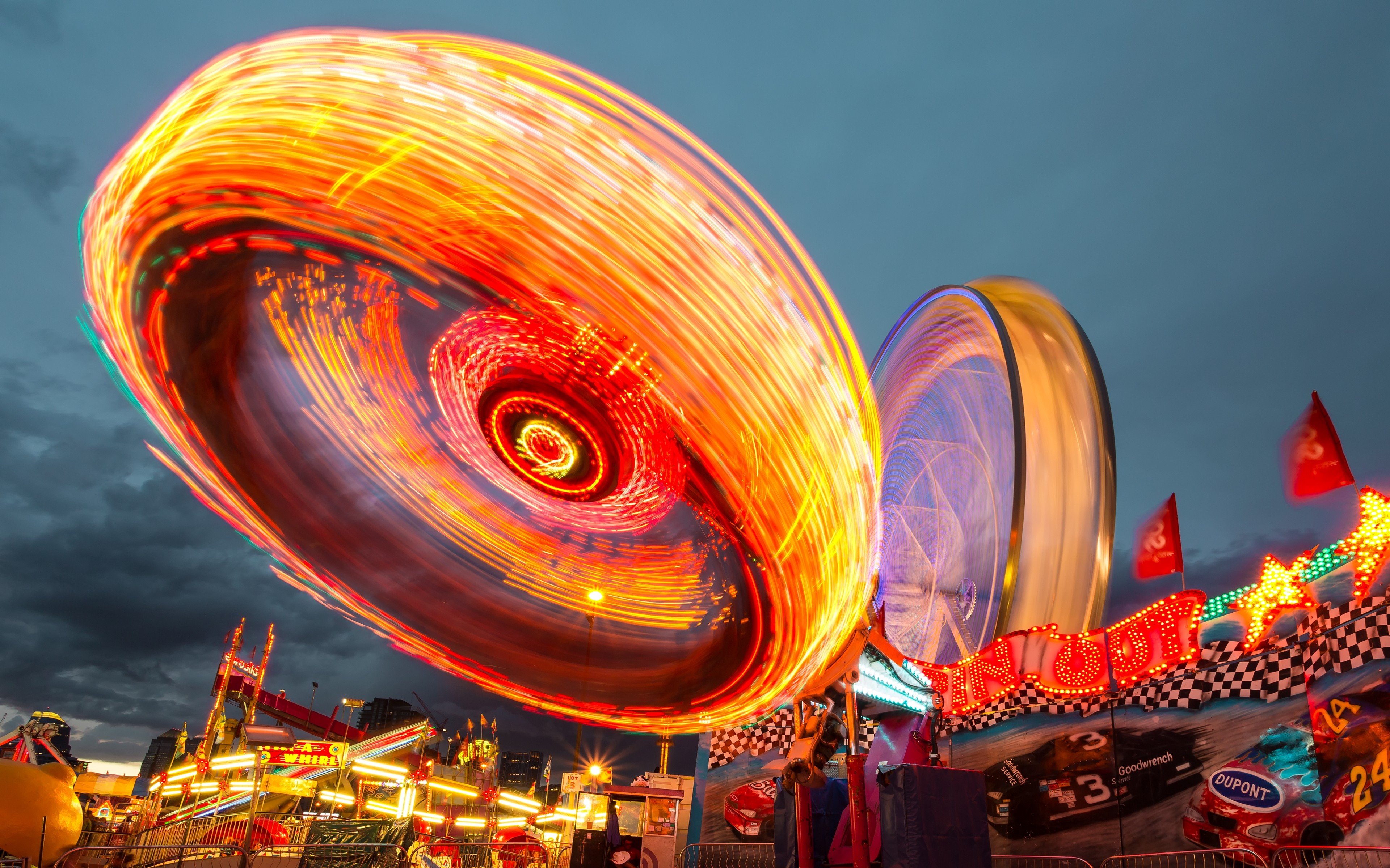 lights, Long, Exposure, Carnivals, Hdr, Photography Wallpaper