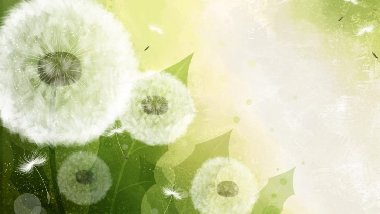 green, Dandelions, Vector, Art HD Wallpaper Desktop Background