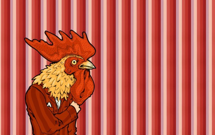 birds, Vectors, Chickens, Roosters, Stripes HD Wallpaper Desktop Background