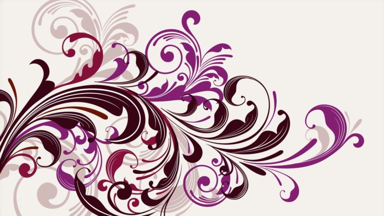 purple, Vectors, Swirls, Floral, Graphics, White, Background HD Wallpaper Desktop Background