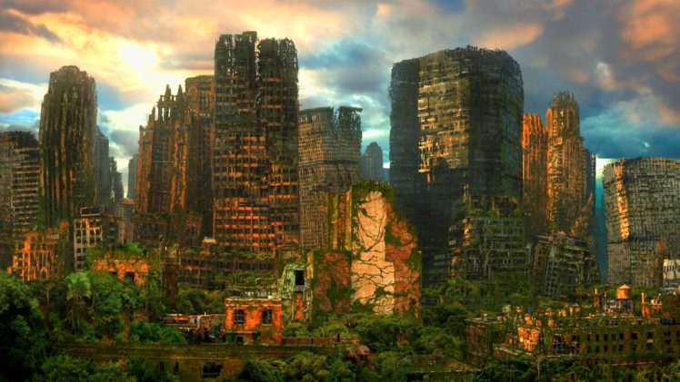 sci, Fi, Futuristic, Apocalyptic, Cities, Urban, Decay, Ruin, Art HD Wallpaper Desktop Background