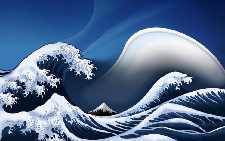 waves, Digital, Art, Artwork, The, Great, Wave, Off, Kanagawa HD Wallpaper Desktop Background