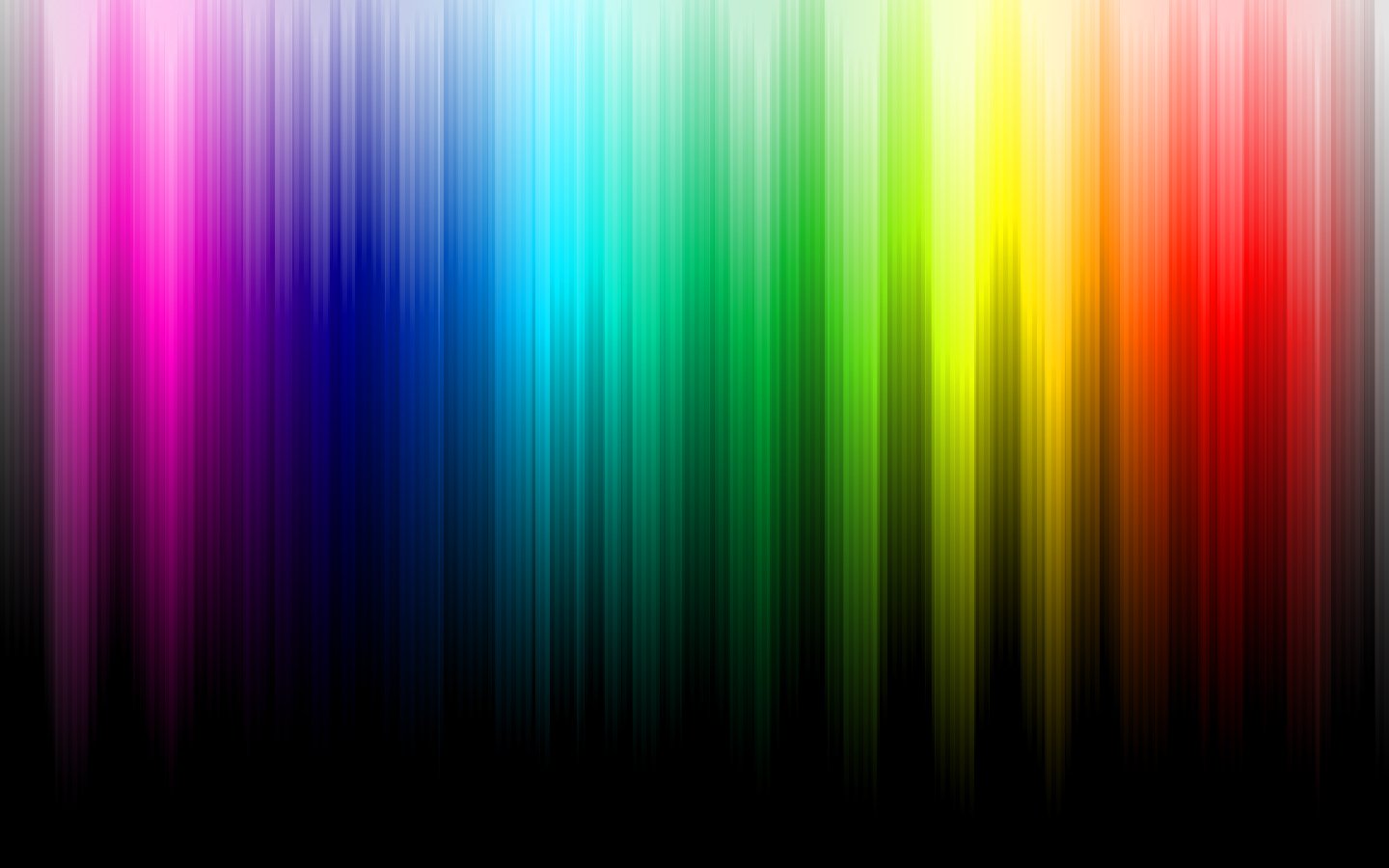 minimalistic Multicolor Rainbows Black  Background  