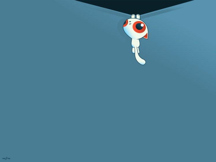 blue, Eyes, Minimalistic, Animals, Vectors, Kittens HD Wallpaper Desktop Background
