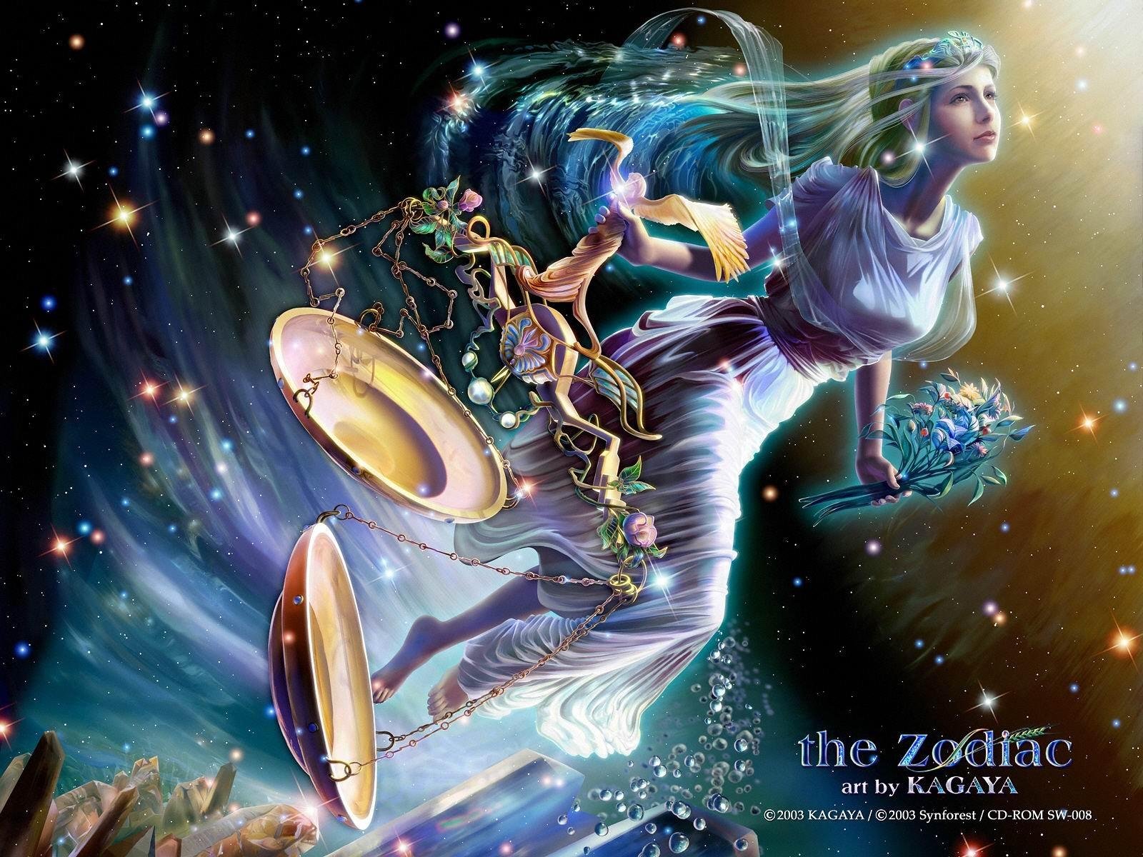 fantasy, Art, Zodiac, Scales, Kagaya, Yutaka, Libra, Zodiac Wallpaper